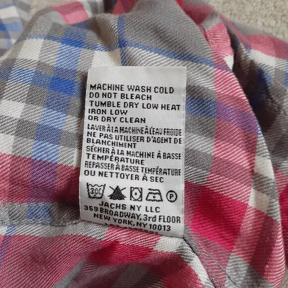 Jachs Girlfriend NWT Women's XXL Pink Gray Plaid Short Sleeve Button Down Shirt - Picture 8 of 10